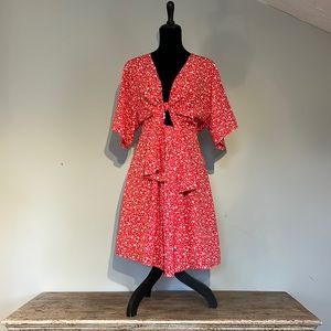 Showpo red dress with white florals